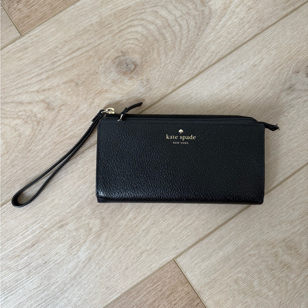 Kate Spade Black Leather Wristlet
